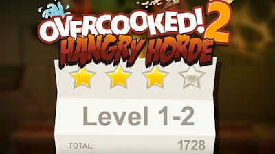 Overcooked 2. Night of the Hangry Horde. Level 1-2. 4 stars. Co-op