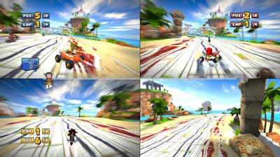 Sonic  Sega all Star Racing split screen KNUCKLES on Fire 4k