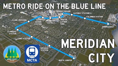 Metro Ride on the Blue Line - Cities: Skylines - Meridian City