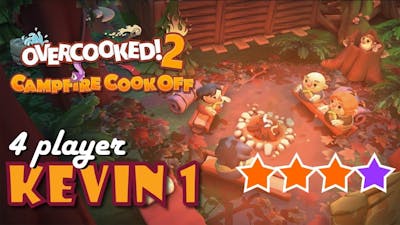 Overcooked 2 Campfire Cook Off Kevin 1 Playthrough 4 stars 4 Player Co-op! Enjoy!