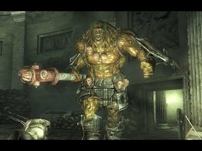 Fallout 3 - BOSS FIGHT - Super Mutant Behemoth At The Capitol Building - VERY HARD