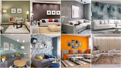+100 Modern Living Room Color Combinations 2022  Wall painting colours ideas
