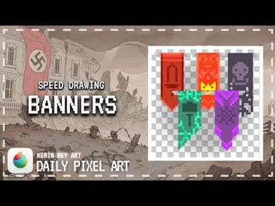 How To Draw Banners Pixel Art - Kingdom Banners Drawing