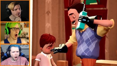 Let&#39;s Players Reaction To The Neighbor&#39;s Family | Hello Neighbor Hide And Seek