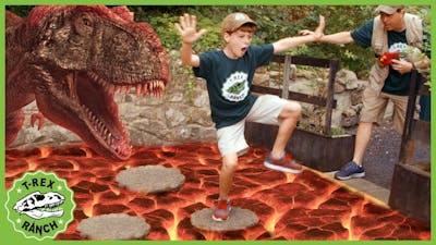 T-Rex Dinosaur &amp; Floor Is Lava! Pretend Play Escape with Dinosaurs at Gulliver&#39;s Park for Kids