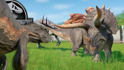 STEGOCERATOPS VS INDOMINUS REX  INDORAPTOR! | Jurassic World - Evolution | Secrets of Dr. Wu DLC