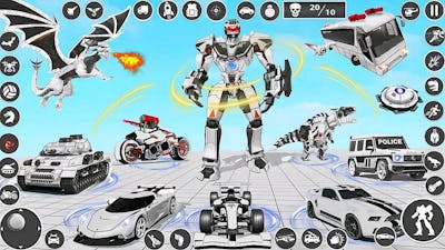 Multi Dragon Robot Games: Police Flying Fire truck Robot - Android GamePlay