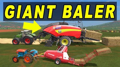 Farming Simulator 17: GIANT BALER &amp; +16000 L BALE MAKING!!!