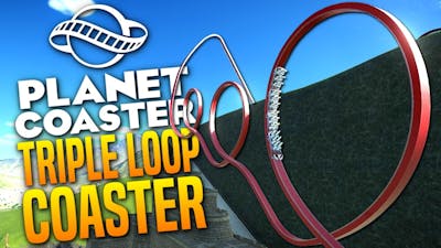 MASSIVE TRIPLE LOOP COASTER - Giant Pirate Ship Park - Planet Coaster Gameplay #4