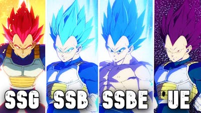 Dragon Ball FighterZ: Vegeta SSG, SSGSS, SSBE, Ultra Ego (4K 60FPS)