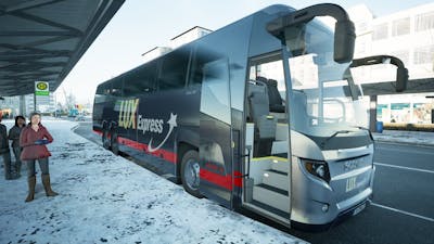Lux Express in Fernbus Simulator | SNOWY Bus Driving Gameplay in 4K | TrackIR