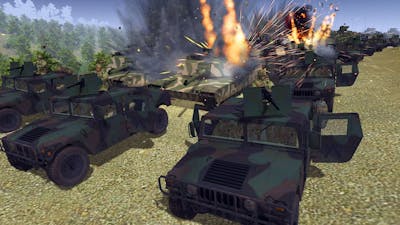 US Tank Transport Convoy AMBUSH by Russian Army! - Men of War: Cold War Mod Battle Simulator