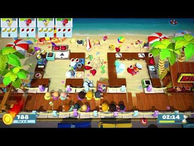 Overcooked 2 Surf  Turf Level 1-1 4 Stars 4 Player Co-op