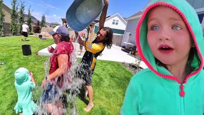 BACKYARD WATER GAME!! Family Water Balloon Battle and Fireworks with Adleys Friend!