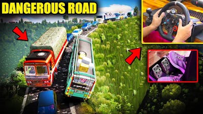 Bus Driving On Most Dangerous Indian Roads Gone Wrong Very Big Accident Of Bus With Logitech G29