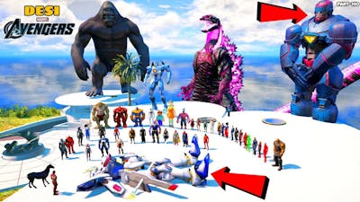 DESI Avengers and Godzilla Finally Did End of All Giant ROBOTS in GTA 5 | DESI Avengers (Part 140)