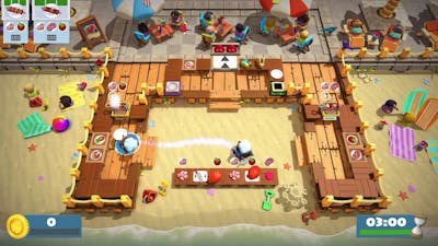 Overcooked 2 – Surf ‘n’ Turf! Level 2-1 - 1 Player World Record! Score:1292
