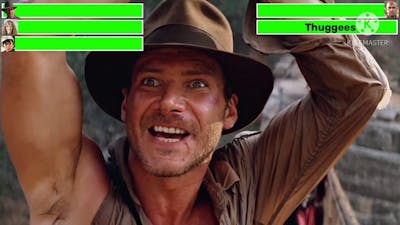 Indiana Jones and the Temple of Doom Bridge Battle with healthbars