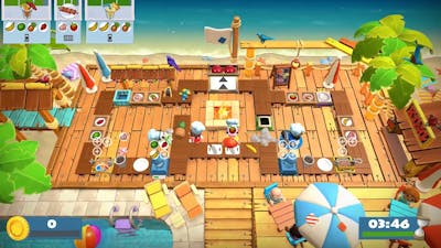 Overcooked 2 - Surf  Turf Stage 3-2 | 4 Players 4 Stars