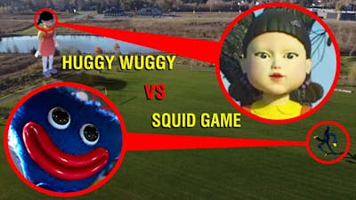 DRONE CATCHES SQUID GAME &amp; HUGGY WUGGY FROM POPPY PLAYTIME AT HAUNTED PARK!! (WE FOUND THEM!)