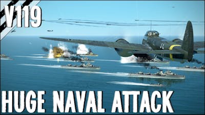 Huge Naval Attack  Airplane Crashes! V119 | IL-2 Sturmovik Flight Sim Crashes