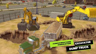 Construction Toy | Excavator Digging Sand and Dump Truck for Kids  |  Construction