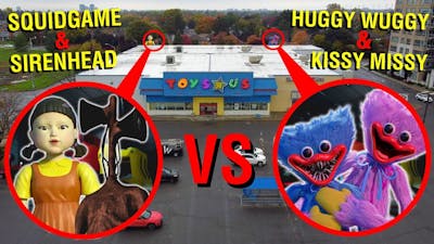 DRONE CATCHES HUGGY WUGGY, SIREN HEAD AND SQUID GAME IN REAL LIFE!! (SIREN HEAD VS HUGGY WUGGY)