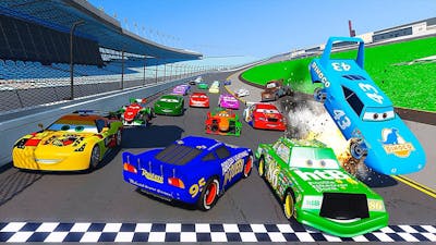 The King Crash - Race Daytona Pixar Cars 2 - Chick Hicks Fabulous Lightning McQueen Mater  Friends
