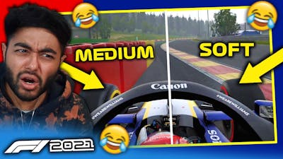 DIFFERENT TYRES ON FRONT WHEELS MID-RACE! ILLEGAL! BIG GLITCH F1 2021 GAME!