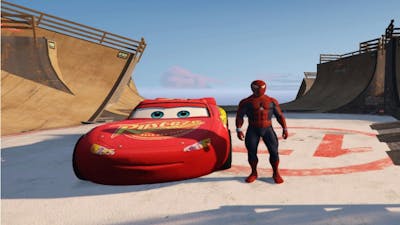 Disney Pixar Cars Lightning McQueen with Spiderman Stunts &amp; Jumps Compilation HD