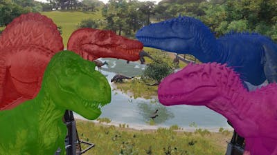 Dinosaurs Fighting I-Rex, T-Rex, I-Raptor - Jurassic World Evolution