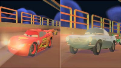 Disney Pixar Cars 2 Lightning McQueen vs Finn McMissile Race