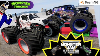 Monster Truck INSANE Obstacle Course and Freestyle | BeamNG Drive | Steel Titans