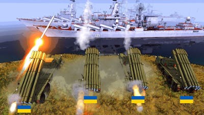 Ukraine 9К58 SMERCH Missiles destroys Russian warship | MOWAS2 BATTLE