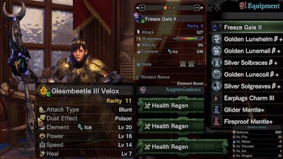 MHW PC | Kinsect - Gleambeetle : This bug is the only attack you will need. (HighDamageNegateBuild)