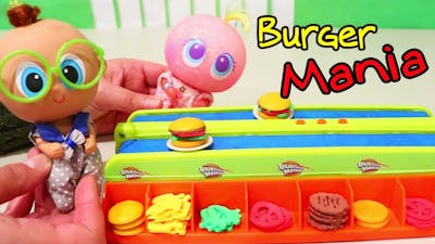 My Toy Babies Play Burger Mania Board Game ! Toys and Dolls Fun for Kids | Sniffycat