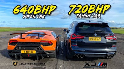 FAMILY SUV vs SUPER CAR.. 720HP BMW X3M vs 640HP LAMBO HURACAN