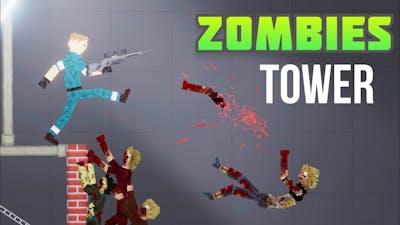 Survivors fight zombies on Tower - People Playground 1.21.3