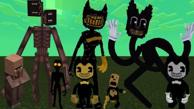 BENDY and The INK Machine, SIREN Head and CARTOON CAT in Minecraft