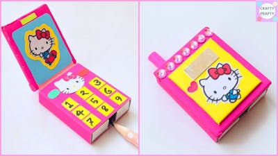 How to make Hello Kitty Phone  Sharpener/How to make paper Folding Phone-School Supplies /Stationery