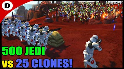 500 JEDI vs 25 CLONE TROOPERS ~ Star Wars Mod - Men of War: Assault Squad 2