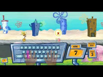 Spongebob Squarepants: Type Rider (Flash Game) Gameplay