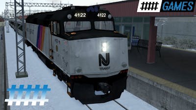 Train Simulator Cab Ride NJT F40PH-2CAT in Snow From Asbury Park NJ to Long Branch Station