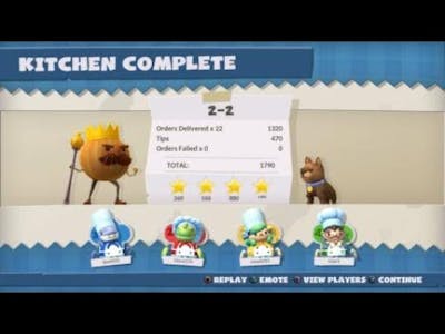 Overcooked! All You Can Eat. Level 2-2: 4 stars!!