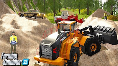 Land Slide Blocks Road as we Move Equipment to our New Gold Mine | Farming Simulator 22