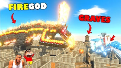 SHINCHAN and CHOP Cheated AMAAN-T In Front of FIREGOD CASTLE | Animal Revolt Battle Simulator