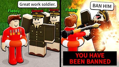 I got banned for RPG exploding in Roblox army roleplay
