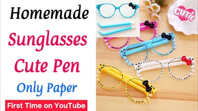 DIY Homemade Sunglasses Pen / Pen decoration ideas / Paper crafts for school / School Hacks /Origami