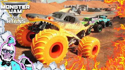 Monster Jam Steel Titans Video Game Fire and Ice Racing Championship #6