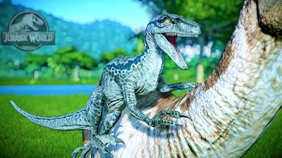 Jurassic World Evolution - Blue hunting all herbivores - Jurassic Cinema